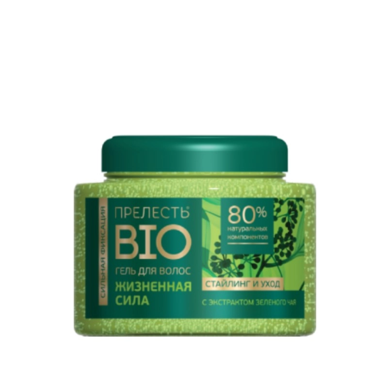 изображение Прелесть BIO Жизненная сила гель для волос с экстрактом зеленого чая 250мл от интернет-аптеки ФАРМЭКОНОМ