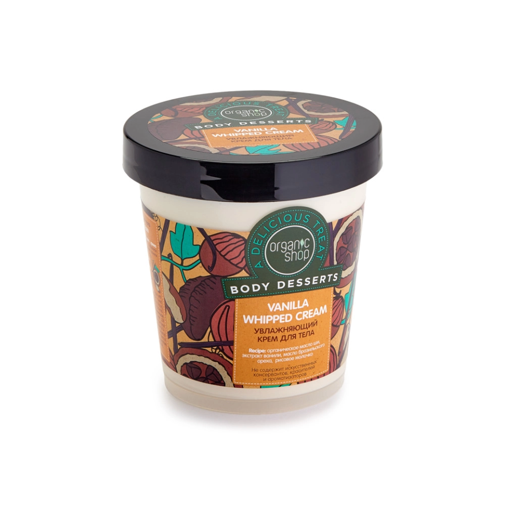 изображение Крем для тела Organic Shop Body Desserts Vanilla Whipped Cream Увлажняющий 450мл от интернет-аптеки ФАРМЭКОНОМ