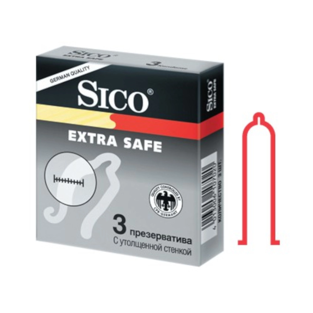 изображение Презервативы SICO Extrra safe с утолщенной стенкой 3шт от интернет-аптеки ФАРМЭКОНОМ