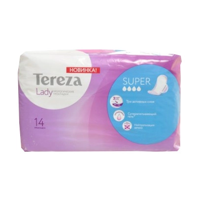 изображение Урологические прокладки для женщин TerezaLady Super 14шт от интернет-аптеки ФАРМЭКОНОМ
