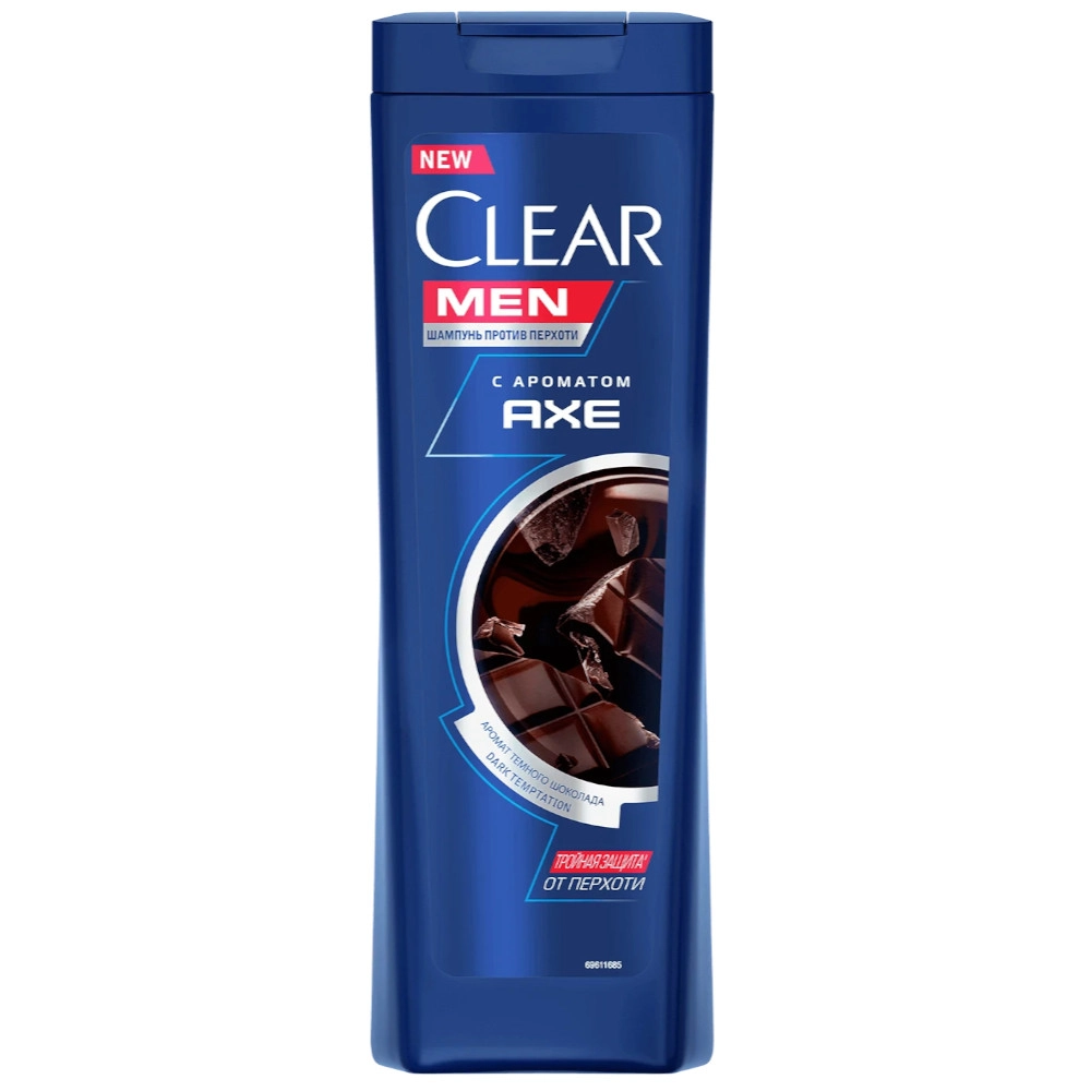 изображение Шампунь CLEAR MEN с ароматом темного шоколада AXE Dark Temptation 380мл от интернет-аптеки ФАРМЭКОНОМ