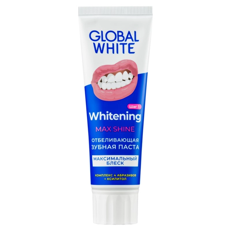 изображение GLOBAL WHITE паста зубная Whitening Max Shine 100г от интернет-аптеки ФАРМЭКОНОМ