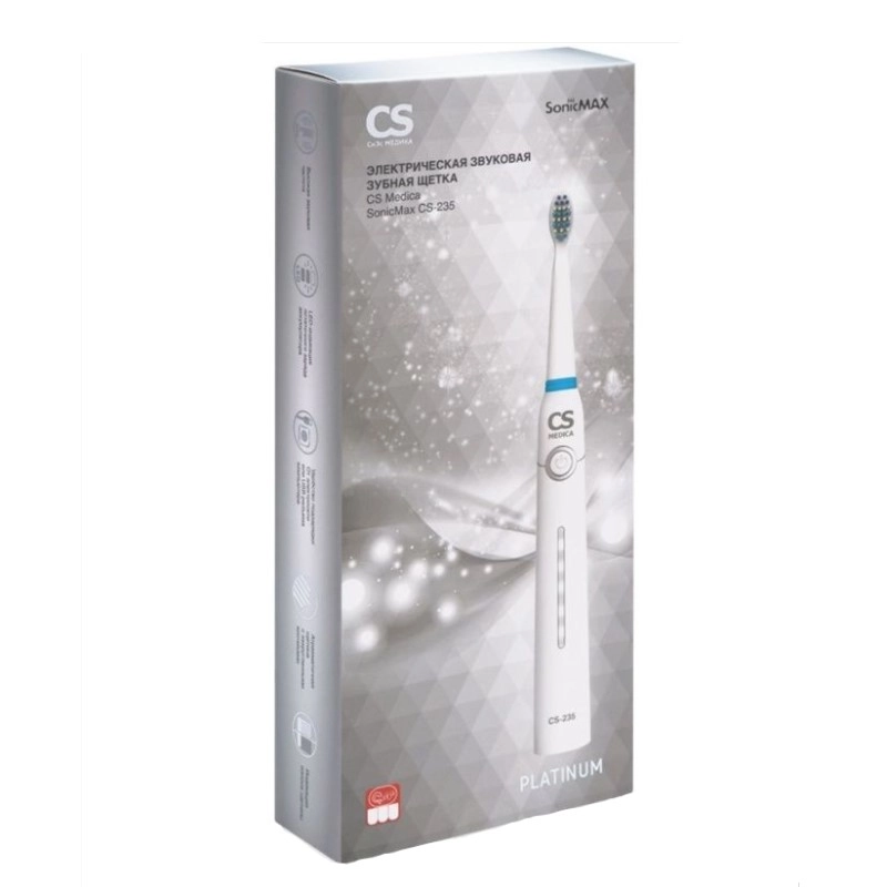 изображение Электрическая зубная щетка CS Medica SonicMax CS-235 звуковая белая от интернет-аптеки ФАРМЭКОНОМ