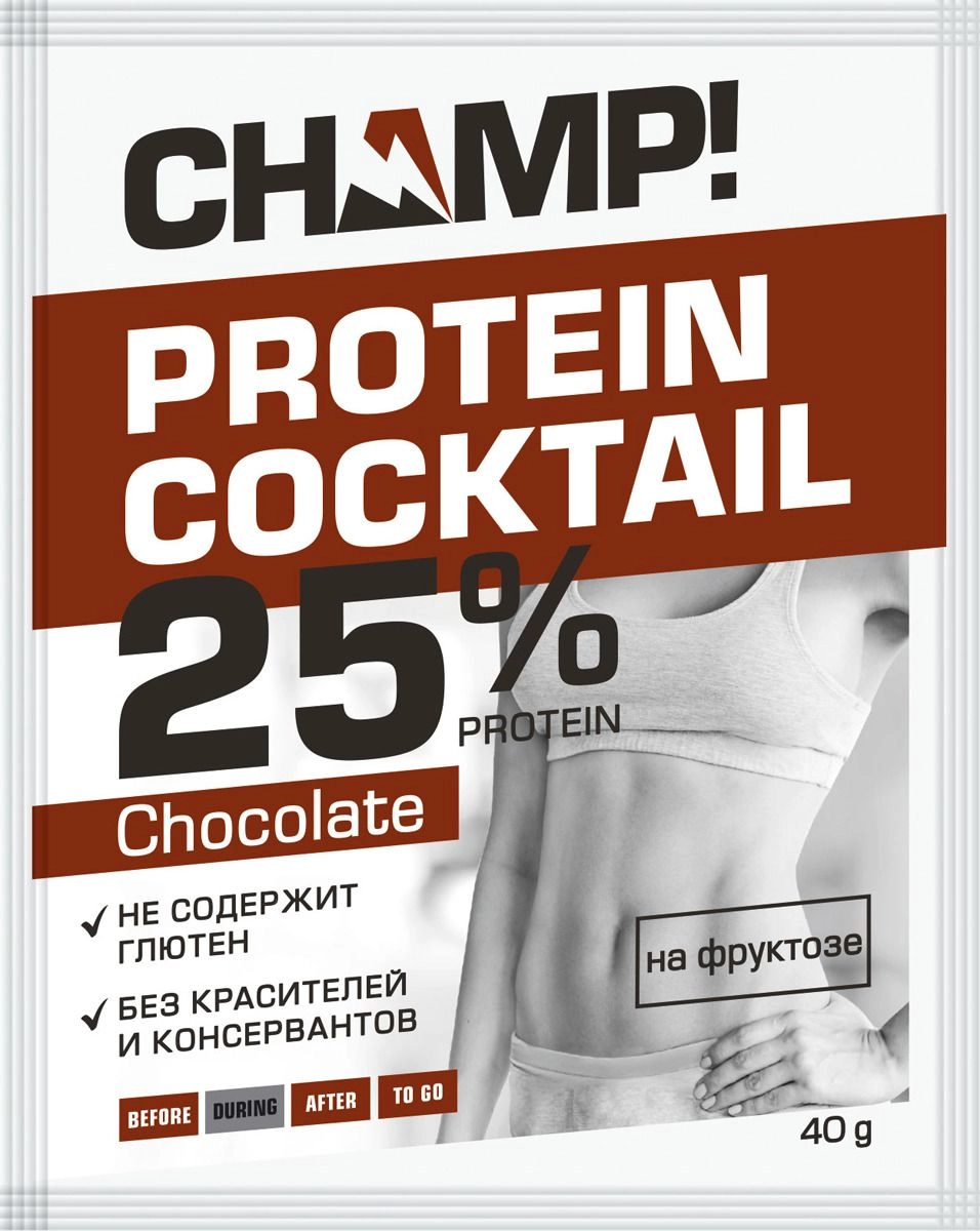 изображение Коктейль протеиновый Champ Шоколадный 40г от интернет-аптеки ФАРМЭКОНОМ
