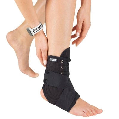  Фиксатор на голеностопный сустав ORTO PAN100 со шнуровкой и дополнительным ремнем черный купить в аптеке ФАРМЭКОНОМ
