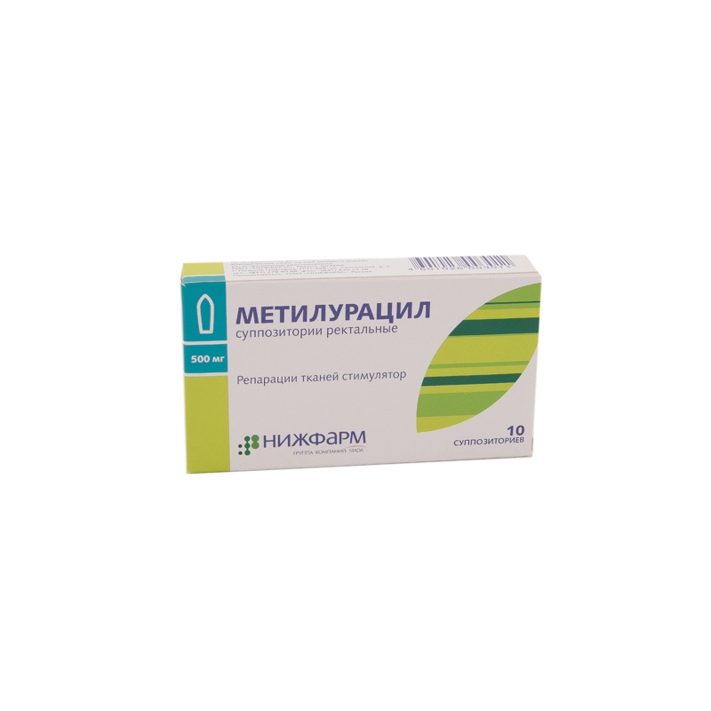 изображение Метилурацил супп. 500мг N10 рект от интернет-аптеки ФАРМЭКОНОМ