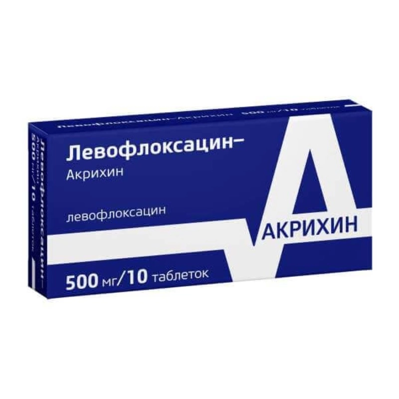 изображение Левофлоксацин-Акрихин таб.п.п/о 500мг N10 вн от интернет-аптеки ФАРМЭКОНОМ
