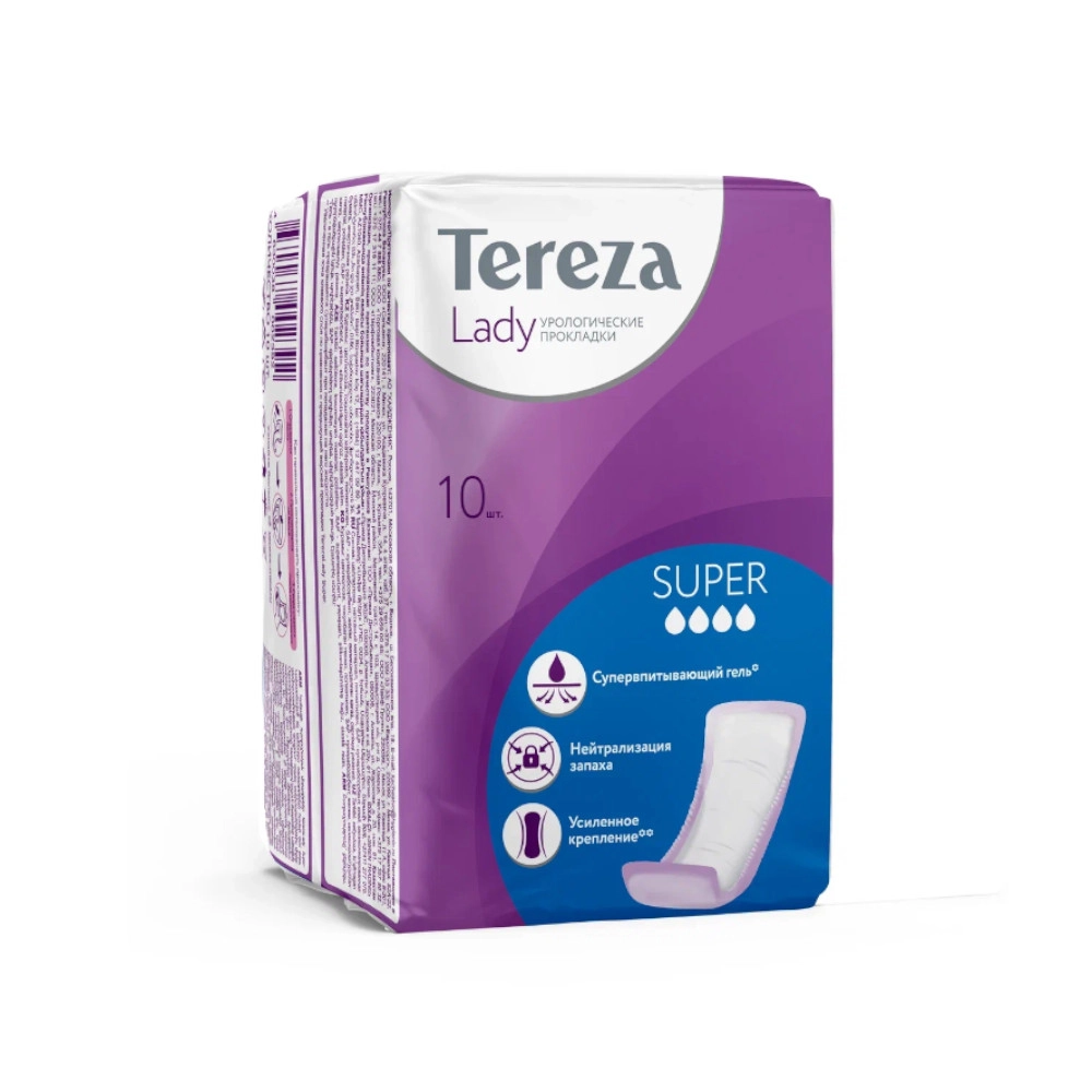 изображение Урологические прокладки для женщин TerezaLady Super 10шт от интернет-аптеки ФАРМЭКОНОМ