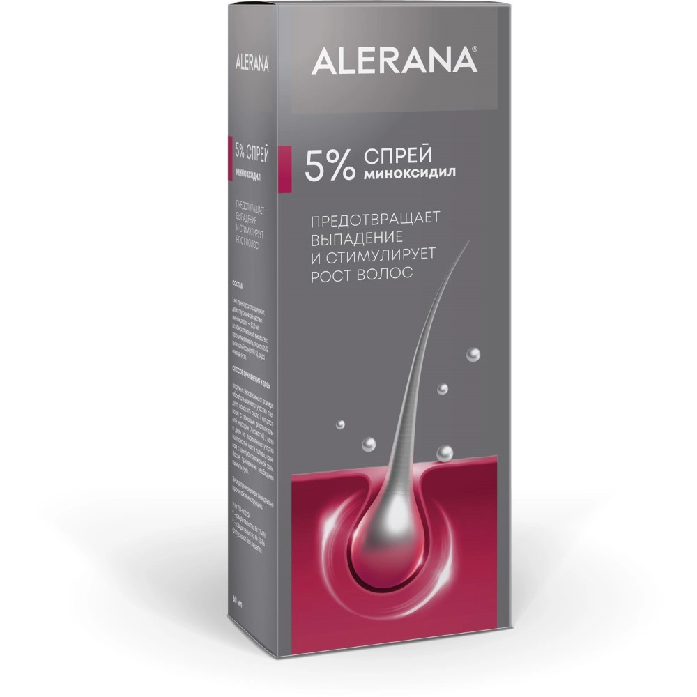 изображение ALERANA спрей для волос 5% миноксидил 60мл от интернет-аптеки ФАРМЭКОНОМ