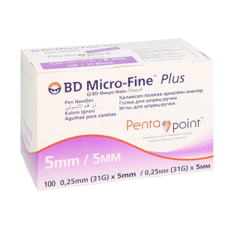  Иглы Micro-Fine Plus PentaPoint G-31(0,25х5мм), 100шт купить в аптеке ФАРМЭКОНОМ