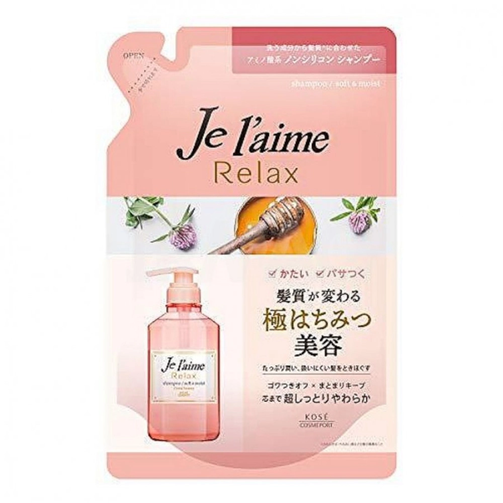 изображение KOSE JeL'aime Relax Шампунь для жёстких волос сменный блок 360мл от интернет-аптеки ФАРМЭКОНОМ