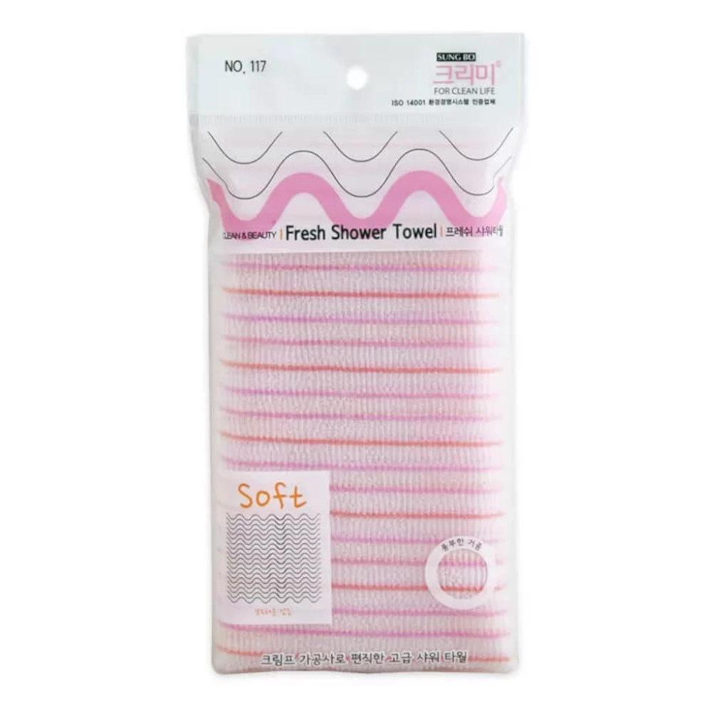 изображение Мочалка для тела Sungbo Cleamy Fresh Shower Towel Волна мягкая 28*100см от интернет-аптеки ФАРМЭКОНОМ