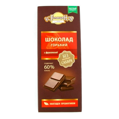 изображение Шоколад Голицин горький, на фруктозе 60г от интернет-аптеки ФАРМЭКОНОМ