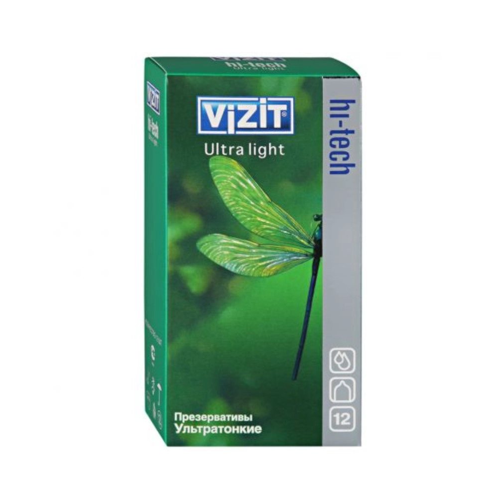 изображение Презервативы ViZiT Hi-tech Ultra light ультратонкие 12шт от интернет-аптеки ФАРМЭКОНОМ