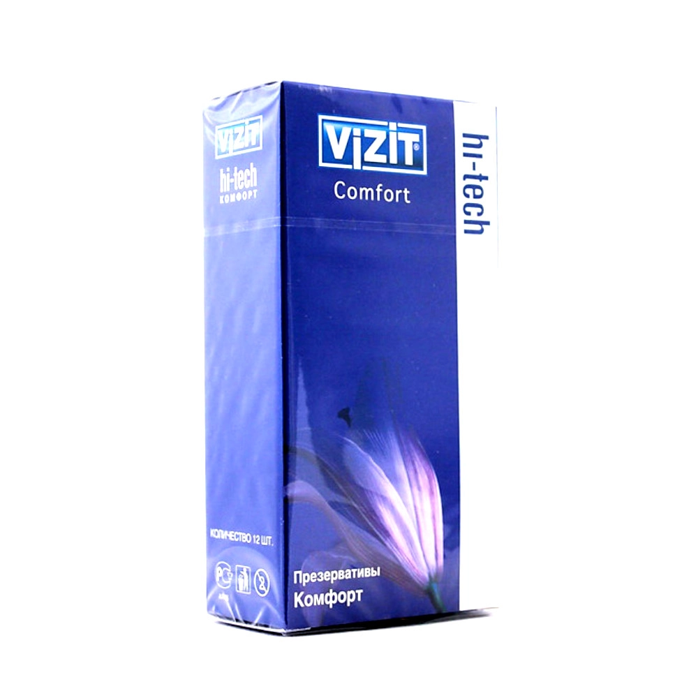 изображение Презервативы ViZiT Hi-tech comfort оригинальной формы 12шт от интернет-аптеки ФАРМЭКОНОМ