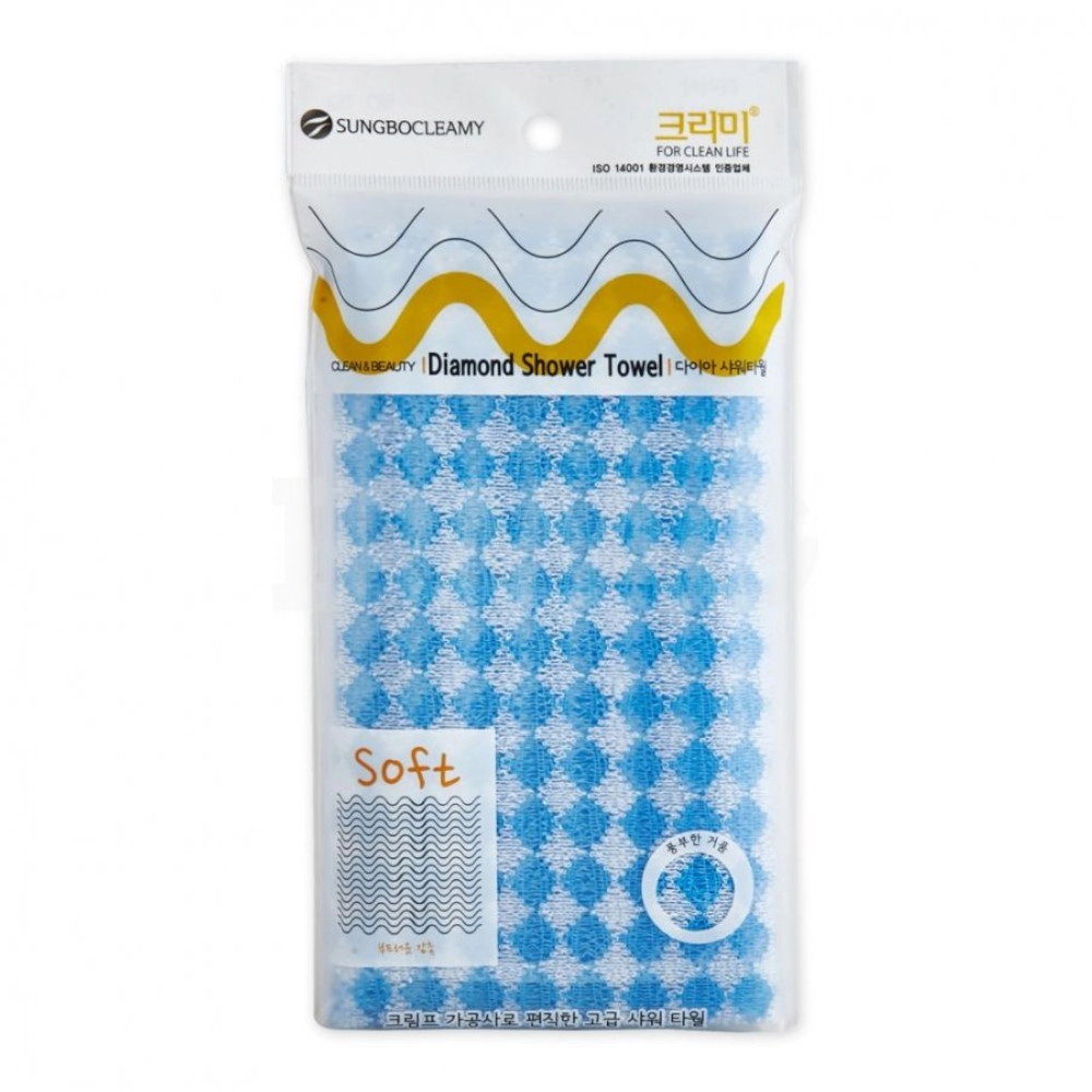 изображение Мочалка для тела Sungbo Cleamy Diamond Shower Towel Сетка жёсткая 28*100 от интернет-аптеки ФАРМЭКОНОМ
