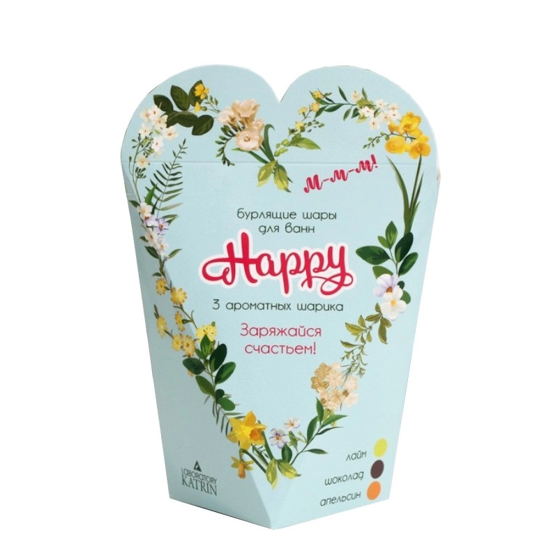 изображение Набор подарочный для женщин Happy Заряжайся счастьем 40г N3 бурлящие шары от интернет-аптеки ФАРМЭКОНОМ