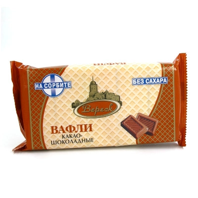 изображение Вафли Вереск 105г на сорбите какао, шоколад от интернет-аптеки ФАРМЭКОНОМ
