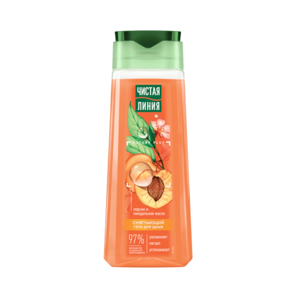 изображение Чистая Линия гель для душа смягчающий с соком персика и маслом миндаля 250мл от интернет-аптеки ФАРМЭКОНОМ