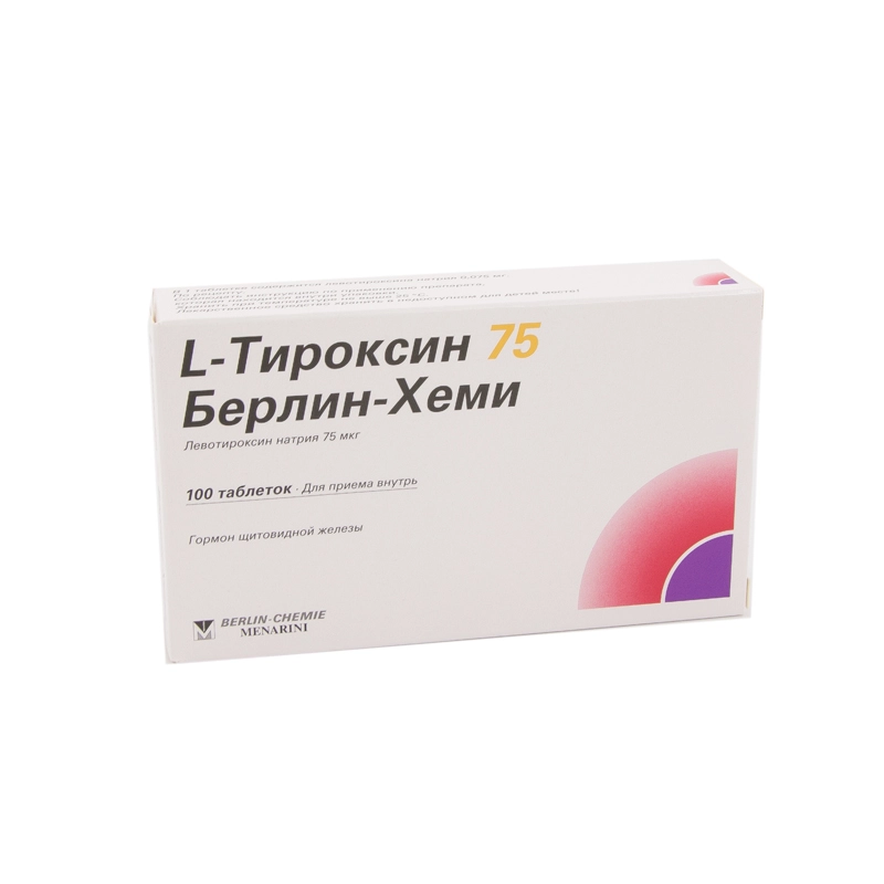 изображение Л-тироксин таб. 75мкг N100 вн от интернет-аптеки ФАРМЭКОНОМ