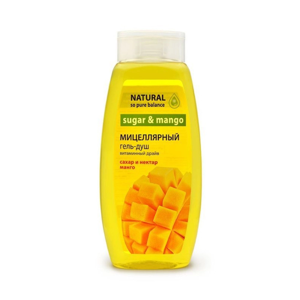 изображение Гель для душа NATURAL мицеллярный Сахар и нектар манго, витаминный драйв 530мл. от интернет-аптеки ФАРМЭКОНОМ