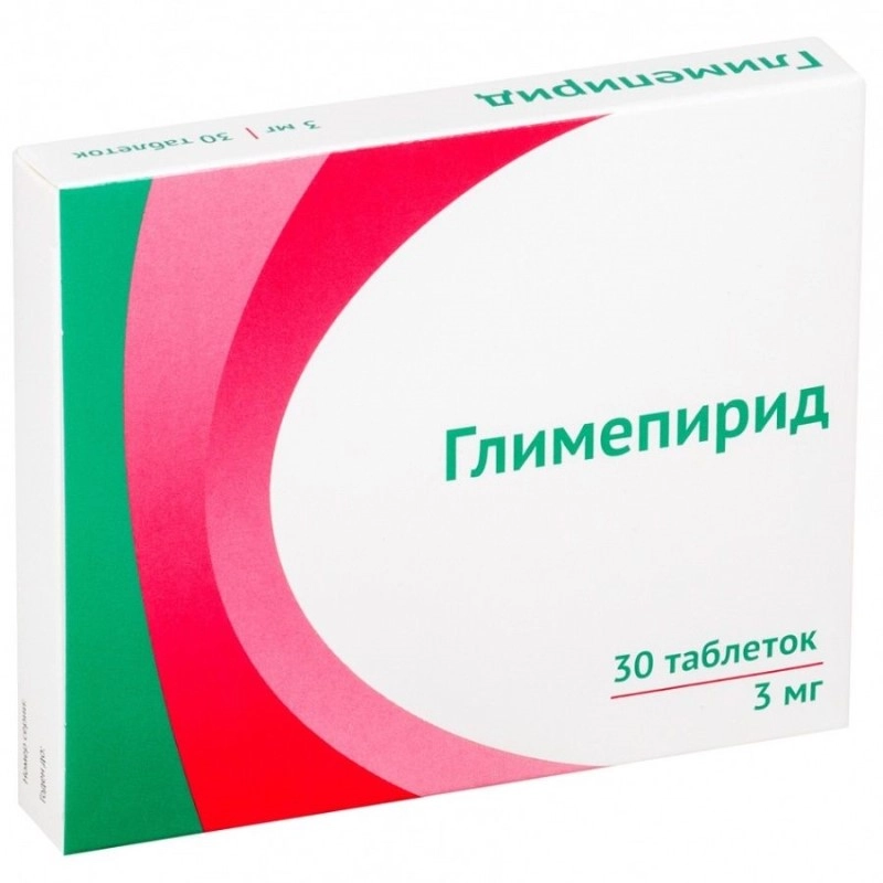 изображение Глимепирид таб. 3мг N30 вн от интернет-аптеки ФАРМЭКОНОМ