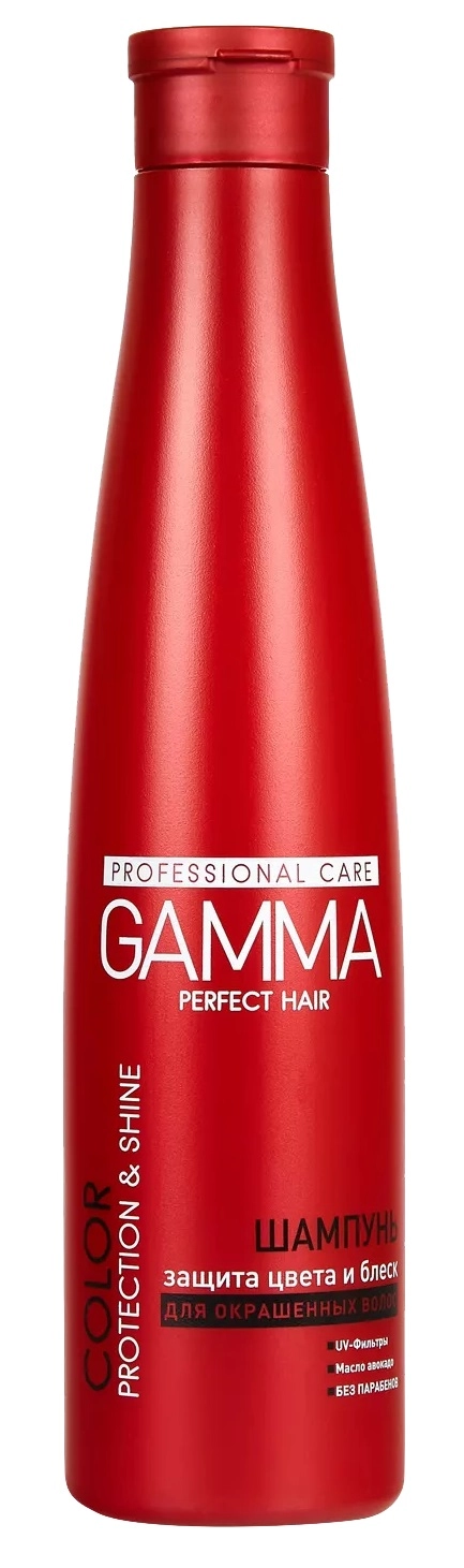 изображение GAMMA Perfect Hair шампунь защита цвета и блеск для окрашенных волос 350мл от интернет-аптеки ФАРМЭКОНОМ