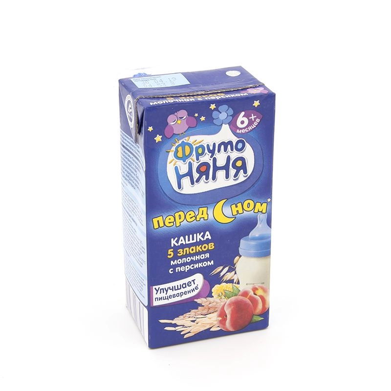 изображение Каша жидкая Фрутоняня молочная 5 злаков,персик с 6мес. 200г от интернет-аптеки ФАРМЭКОНОМ