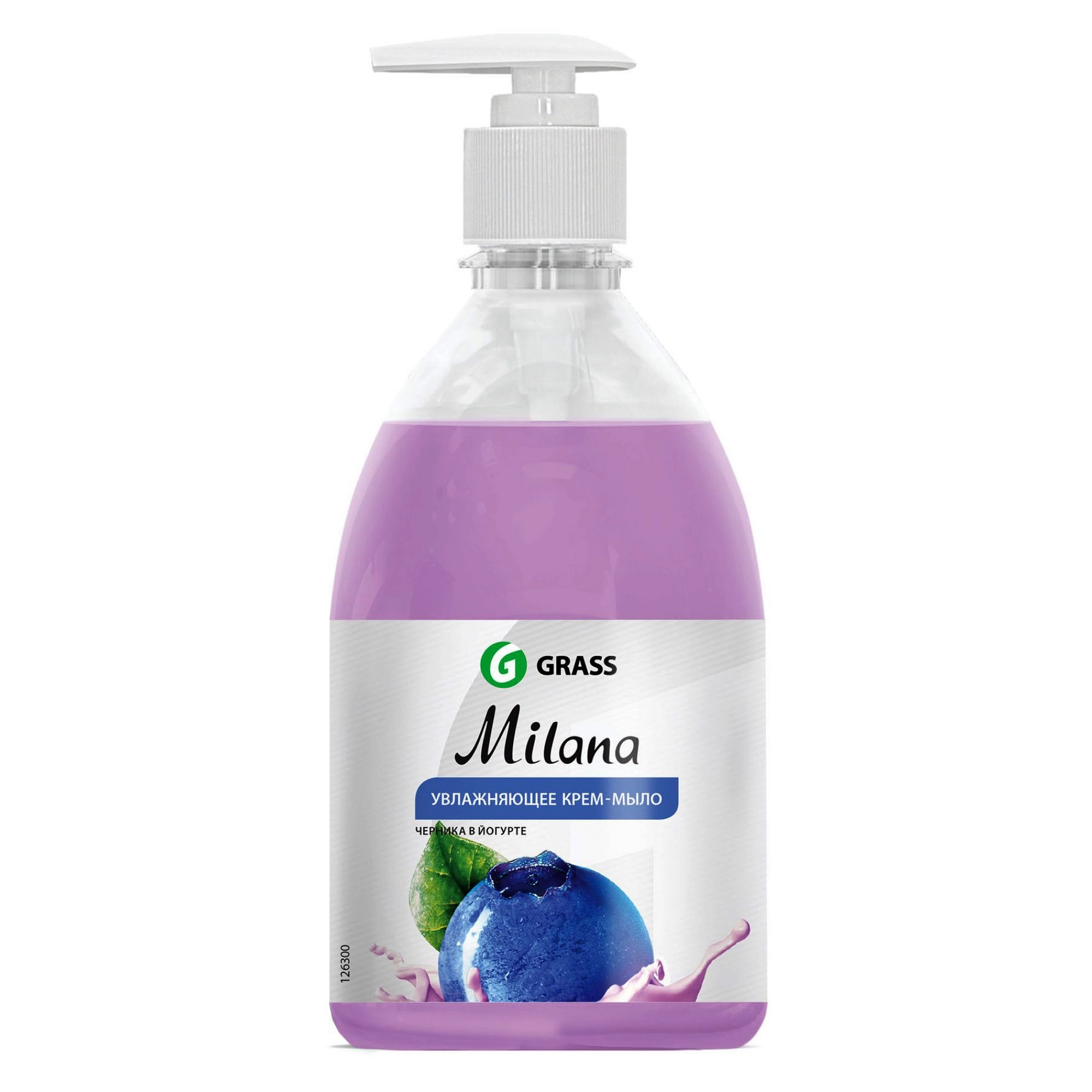 изображение Жидкое крем-мыло Milana увлажняющее черника в йогурте, с дозатором 500 мл от интернет-аптеки ФАРМЭКОНОМ