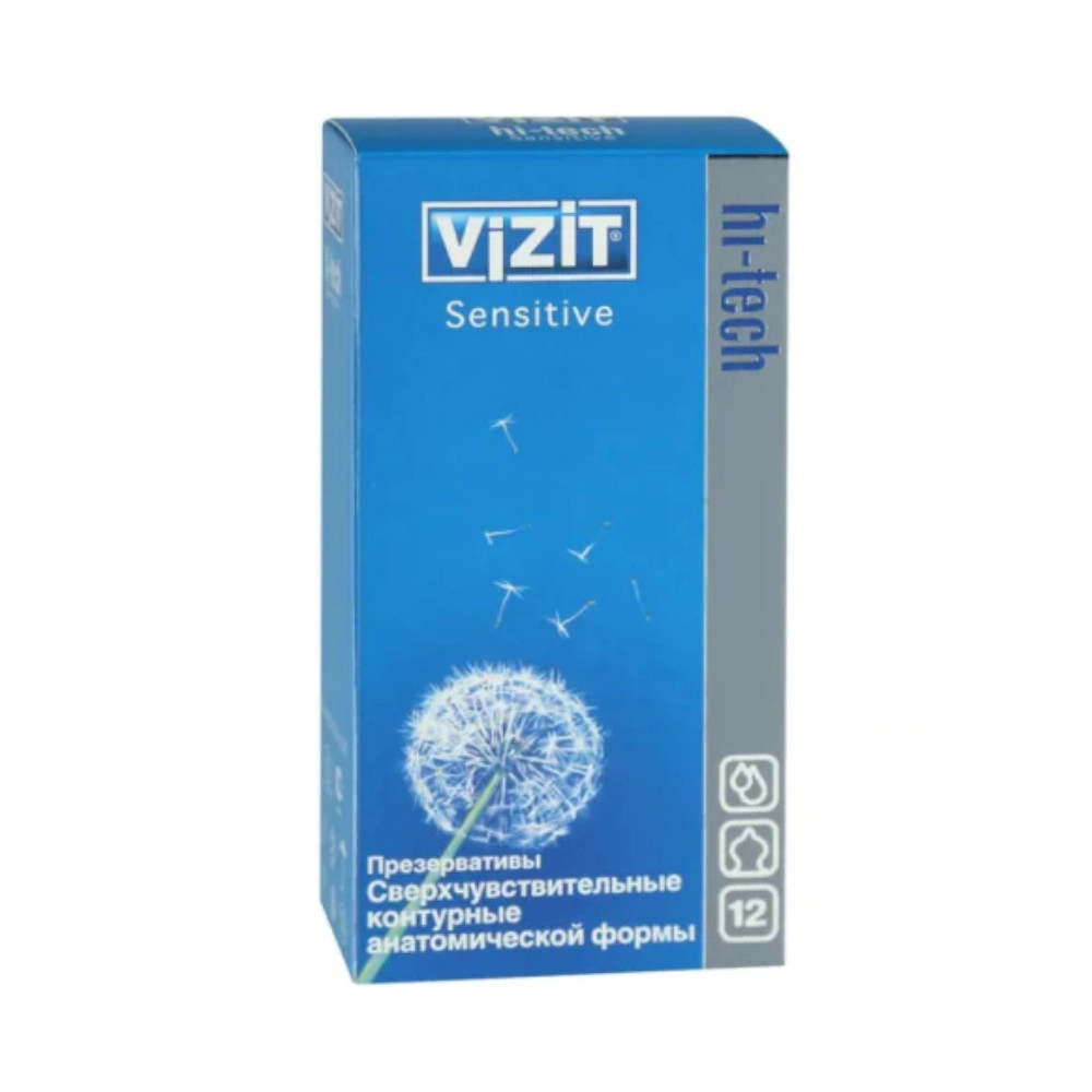 изображение Презервативы ViZiT Hi-tech sensitive контурные 12шт от интернет-аптеки ФАРМЭКОНОМ
