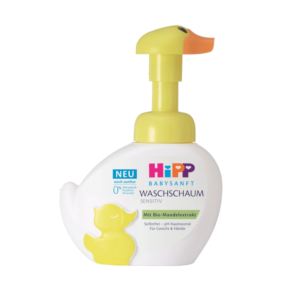 изображение Пенка HiPP Babysanft детская для лица и рук Уточка для чувствительной кожи с дозатором 250мл от интернет-аптеки ФАРМЭКОНОМ