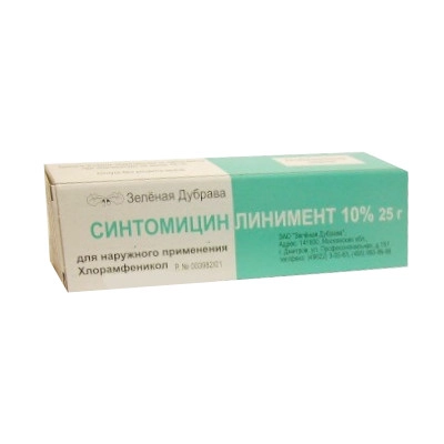 изображение Синтомицин линимент 10%-25г туба наруж от интернет-аптеки ФАРМЭКОНОМ