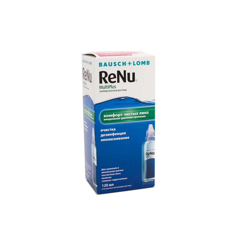 Раствор для линз Bausch&Lomb Renu Multi Plus 120мл с контейнером купить в аптеке ФАРМЭКОНОМ
