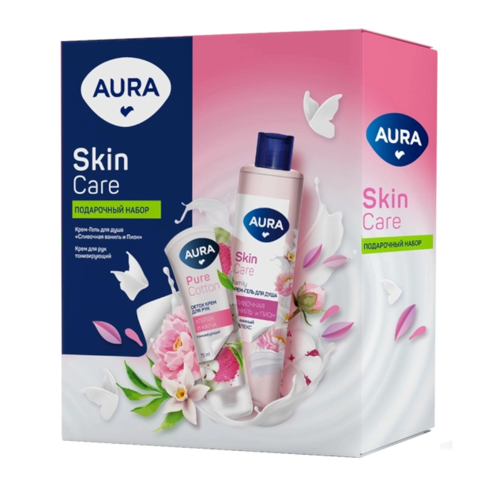 изображение Набор подарочный Aura Skin Care крем-гель для душа + крем для рук от интернет-аптеки ФАРМЭКОНОМ
