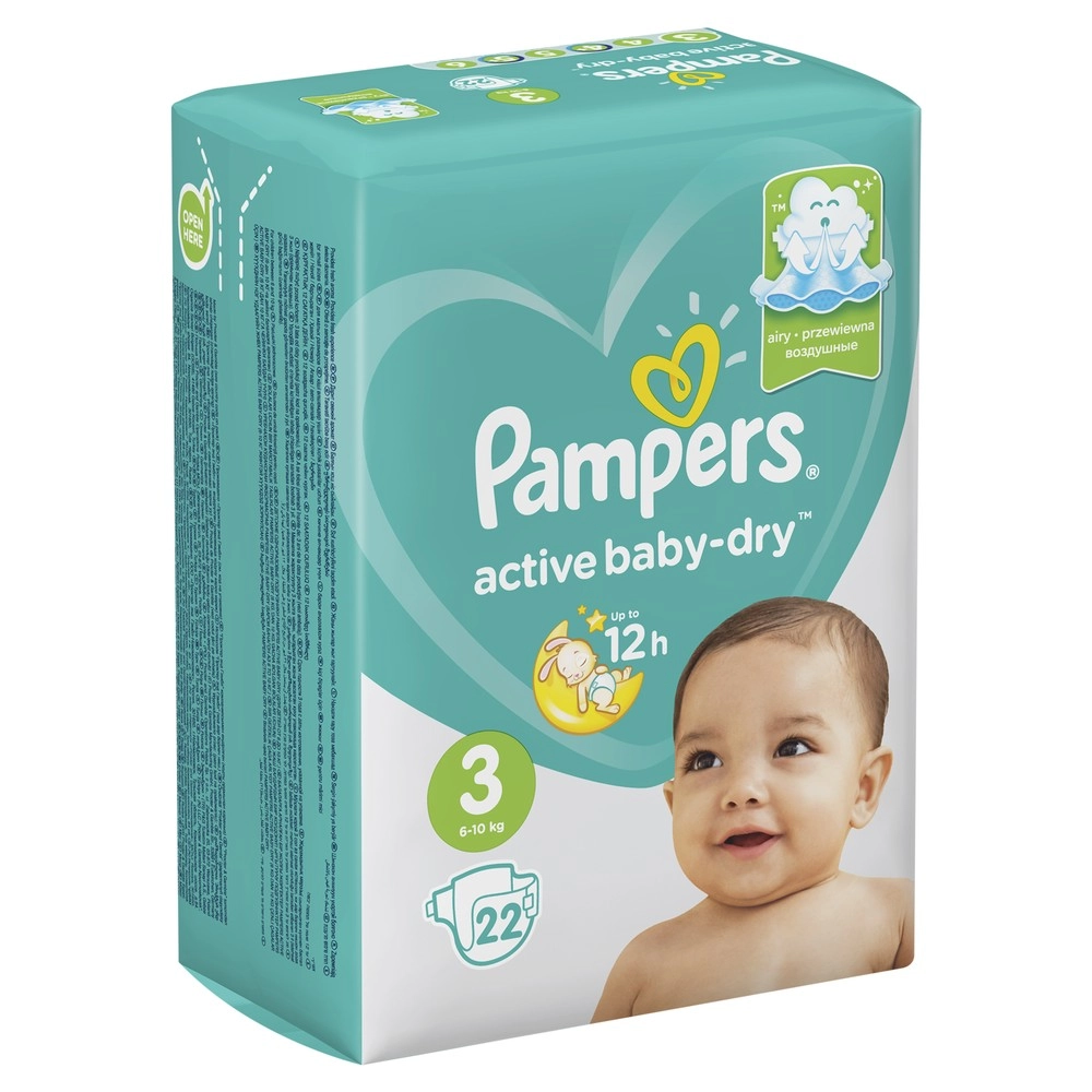 изображение Подгузники Памперс Active Baby 6-10кг N22 миди от интернет-аптеки ФАРМЭКОНОМ