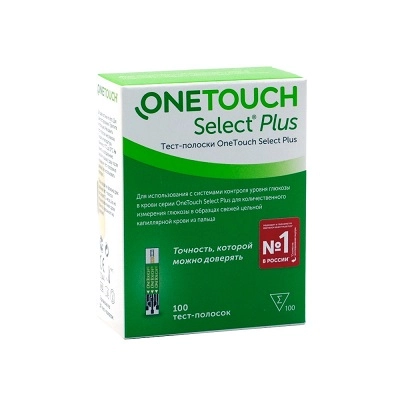  Тест-полоски One Touch Select Plus 100 шт купить в аптеке ФАРМЭКОНОМ