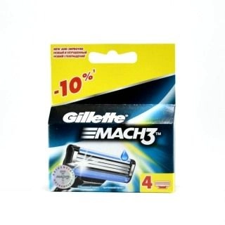 изображение Сменные Кассеты для бритвы Gillette Mach3 с 3 лезвиями 4шт от интернет-аптеки ФАРМЭКОНОМ