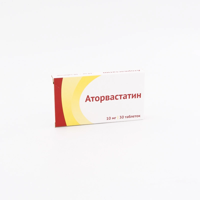 изображение Аторвастатин таб.п.п/о 10мг N30 вн от интернет-аптеки ФАРМЭКОНОМ