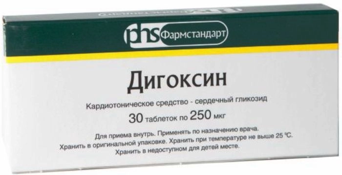 изображение Дигоксин таб. 250мкг N30 вн от интернет-аптеки ФАРМЭКОНОМ