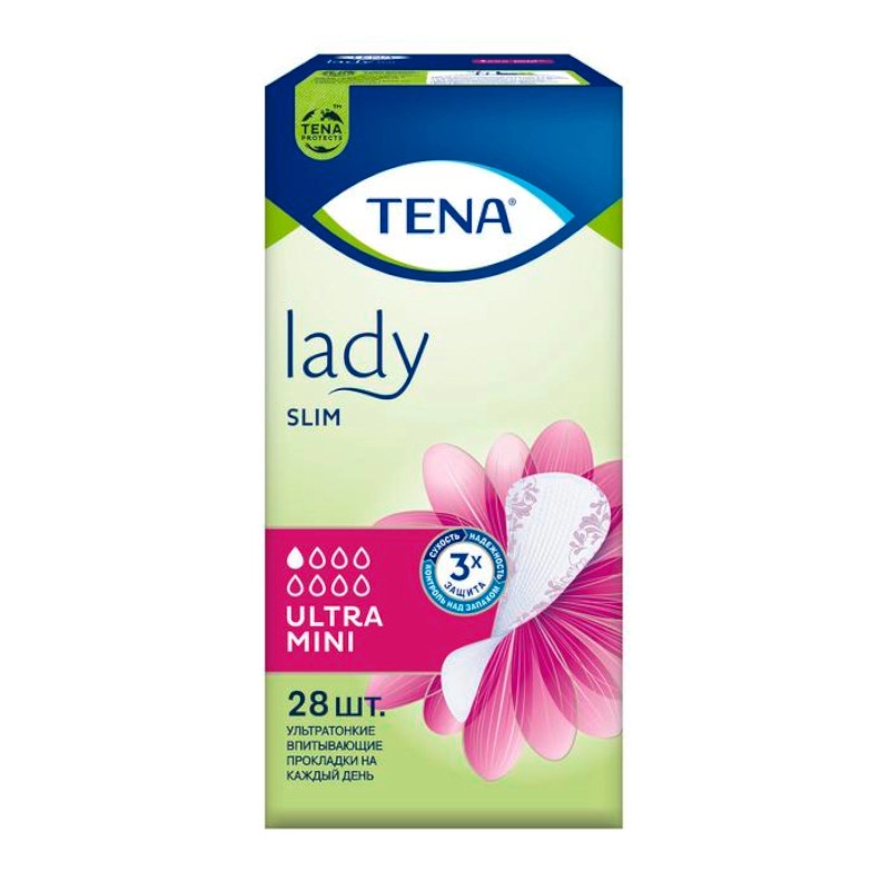 изображение Урологические прокладки для женщин Tena Lady Slim Ultra Mini 28шт от интернет-аптеки ФАРМЭКОНОМ