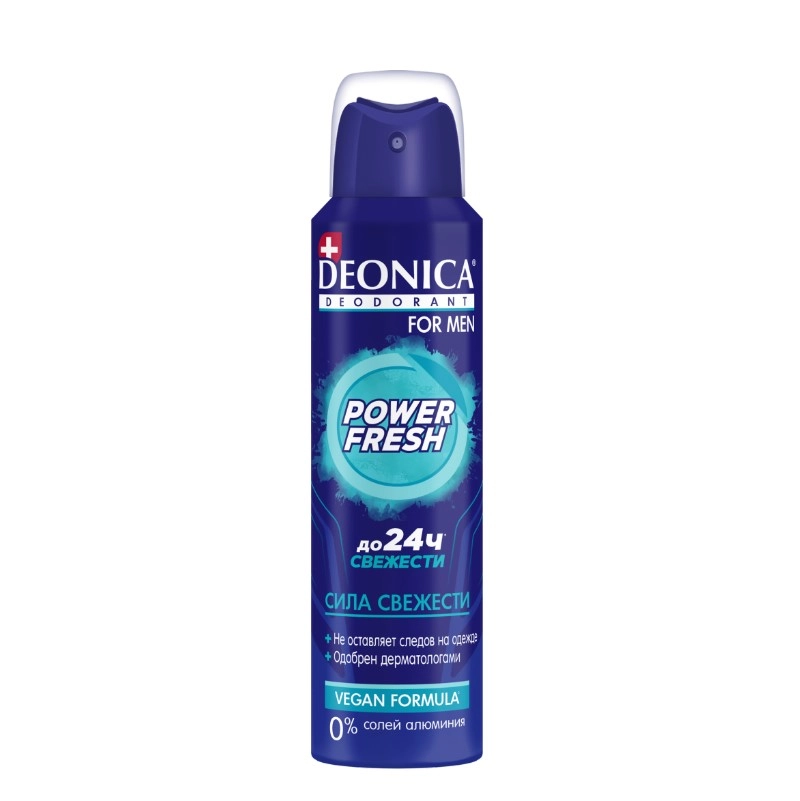изображение DEONICA For men Power Fresh дезодорант спрей 24часа 150мл от интернет-аптеки ФАРМЭКОНОМ