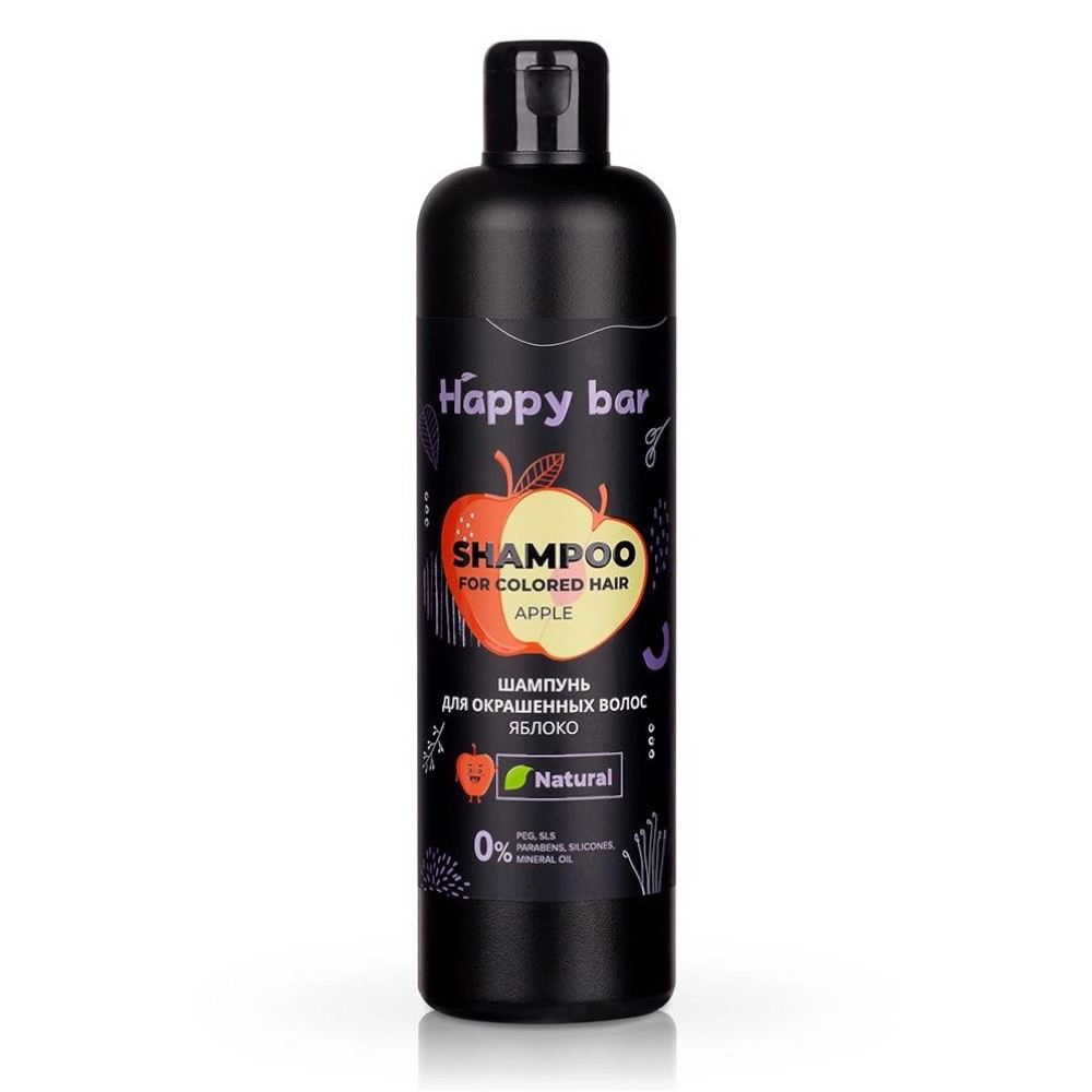 изображение Шампунь Happy Bar Яблоко для окрашенных волос 370мл от интернет-аптеки ФАРМЭКОНОМ