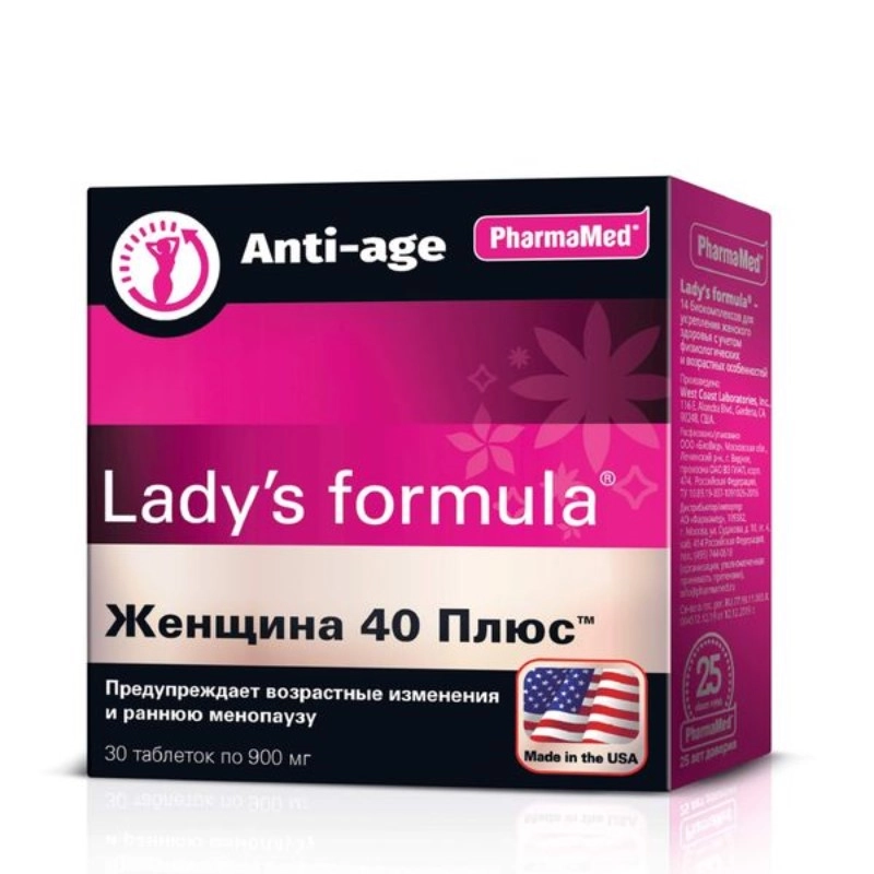 изображение Formula Lady's женщина 40плюс таб N30 вн от интернет-аптеки ФАРМЭКОНОМ