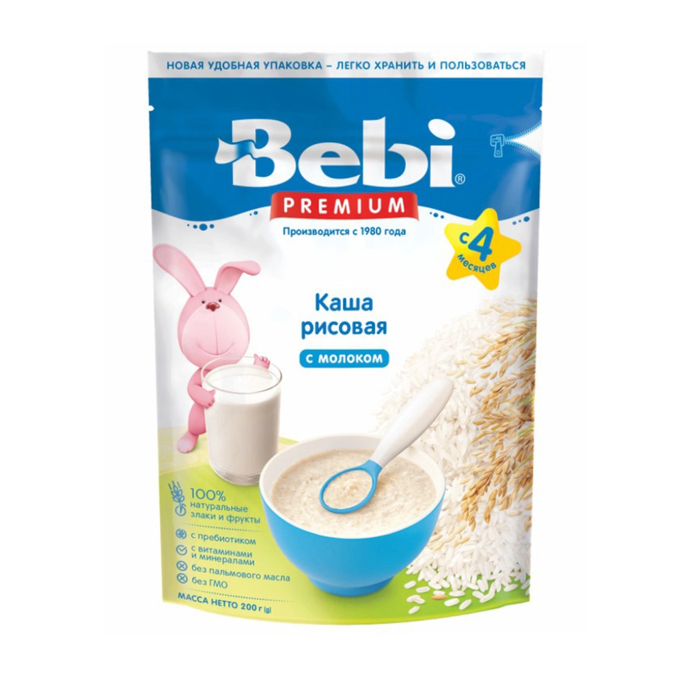 изображение Каша Беби Премиум 200г с 4 мес. молочная рисовая от интернет-аптеки ФАРМЭКОНОМ