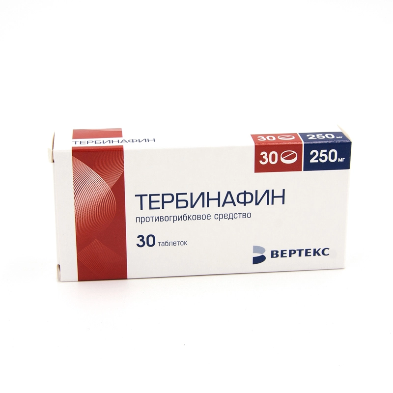 изображение Тербинафин-Вертекс таб. 250мг N30 вн от интернет-аптеки ФАРМЭКОНОМ