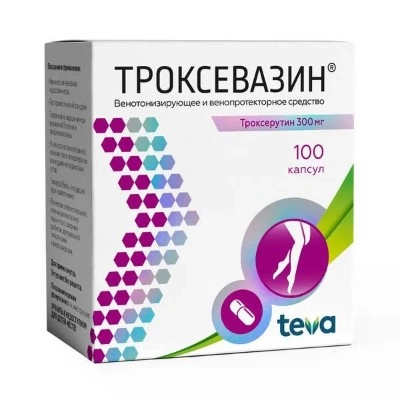 изображение Троксевазин капс. 300мг N100 вн от интернет-аптеки ФАРМЭКОНОМ