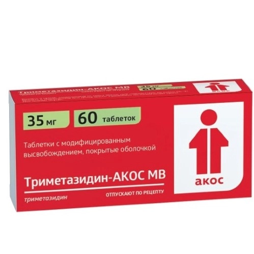 изображение Триметазидин-АКОС МВ таб.п.п/о 35мг N60 вн от интернет-аптеки ФАРМЭКОНОМ