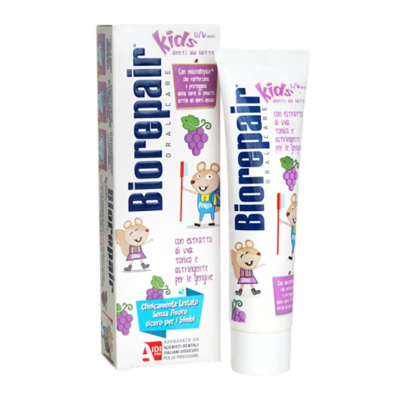 изображение Biorepair Kids Grape зубная паста с экстрактом винограда для детей от 0 до 6 лет 50мл от интернет-аптеки ФАРМЭКОНОМ