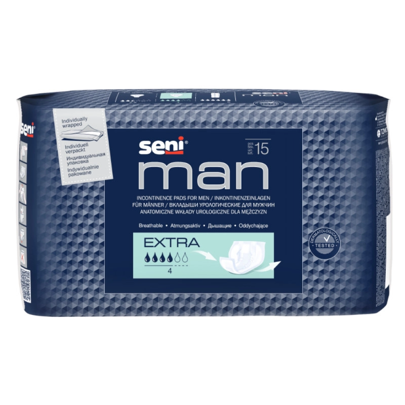 изображение Урологические прокладки для мужчин Seni Men Extra 15шт от интернет-аптеки ФАРМЭКОНОМ