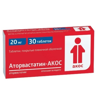 изображение Аторвастатин-АКОС таб.п.п/о 20мг N30 вн от интернет-аптеки ФАРМЭКОНОМ